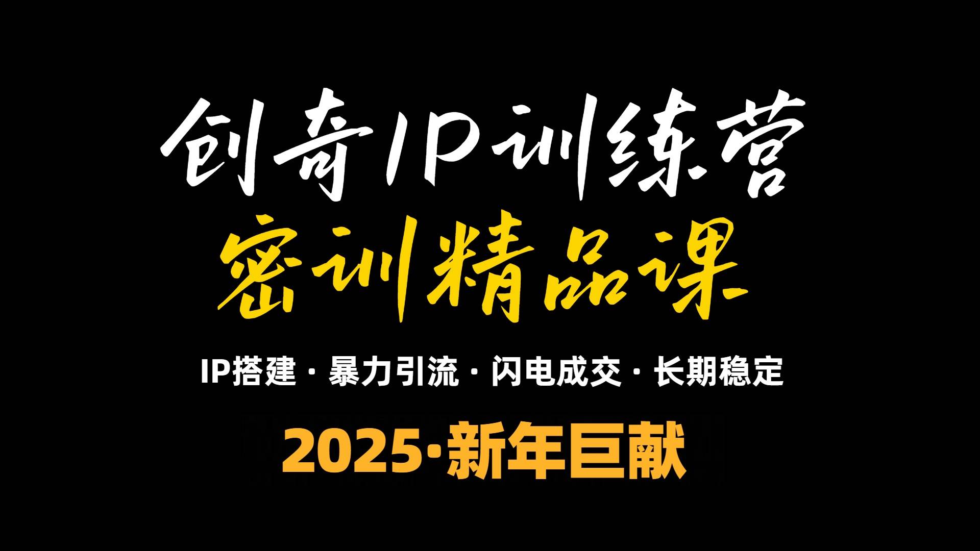 （13898期）2025年“知识付费IP训练营”小白避坑年赚百万，暴力引流，闪电成交多鑫网-专注分享网络创业落地实操课程 – 全网首发_高质量项目输出多鑫网