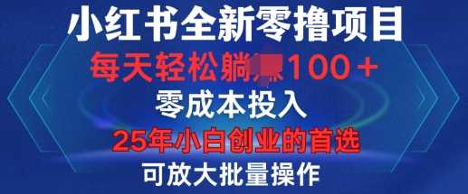 小红书全新纯零撸项目，只要有号就能玩，可放大批量操作，轻松日入100+【揭秘】多鑫网-专注分享网络创业落地实操课程 – 全网首发_高质量项目输出多鑫网